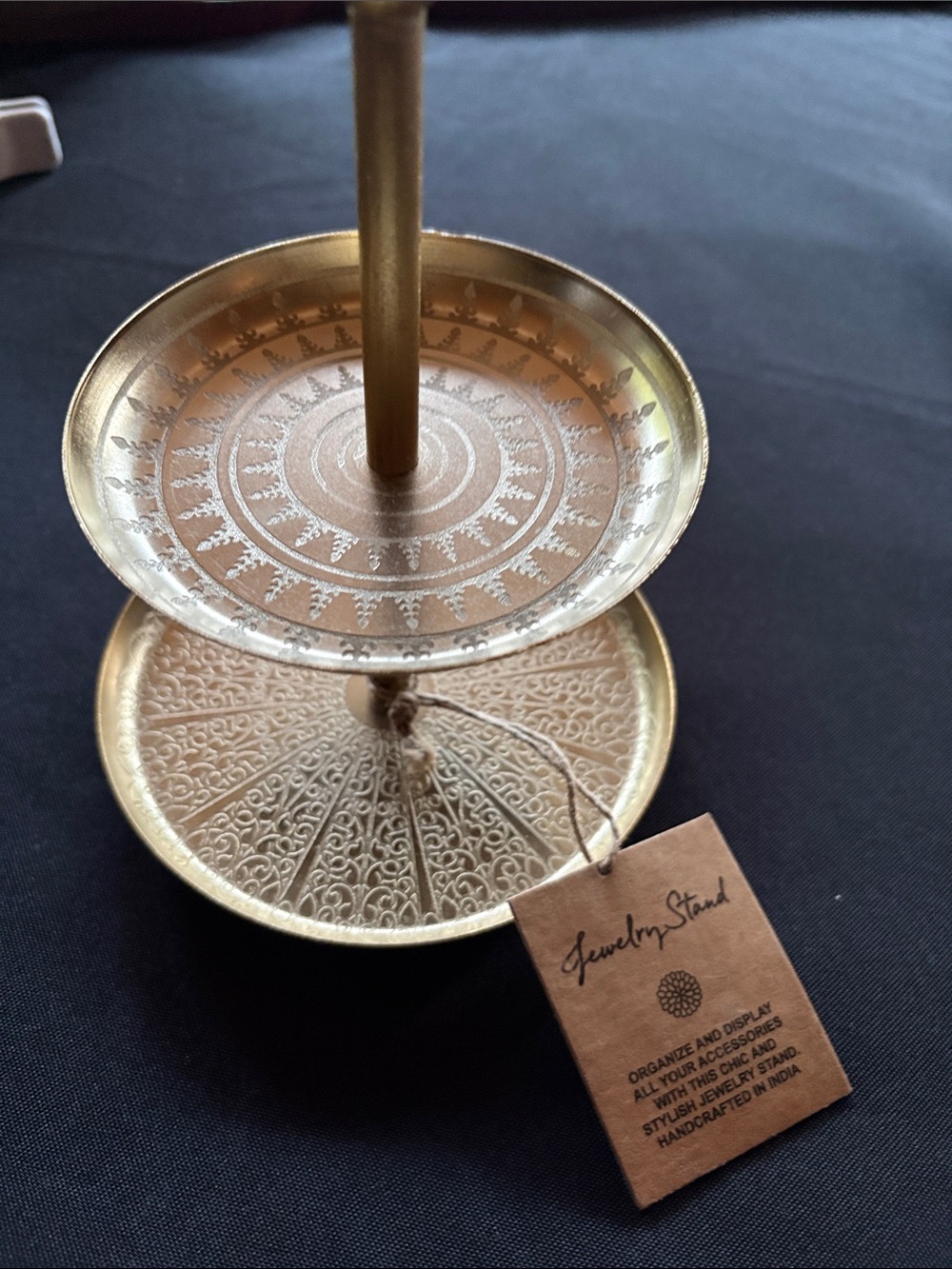 Gold Two-Tier Decorative Jewelry Holder